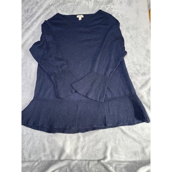 Style & Co Womens size 1X Navy Ribbed Trim Long Sleeve Sweater - Picture 14 of 16